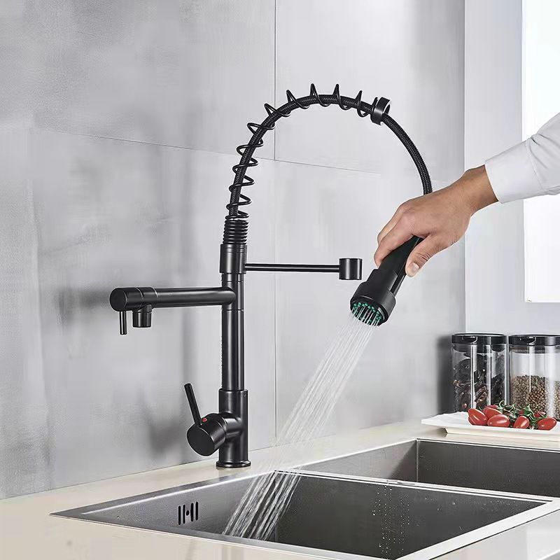 2-Function Kitchen Faucet 2-Handle Pull down Modern Farmhouse Kitchen Faucet