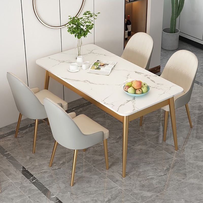 Traditional Luxury Dining Table 4 Legs Rectangle Table for Home