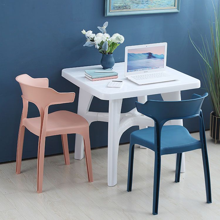 Contemporary Plastic Kitchen and Dining Room Chair Open Back Dining Side Chair