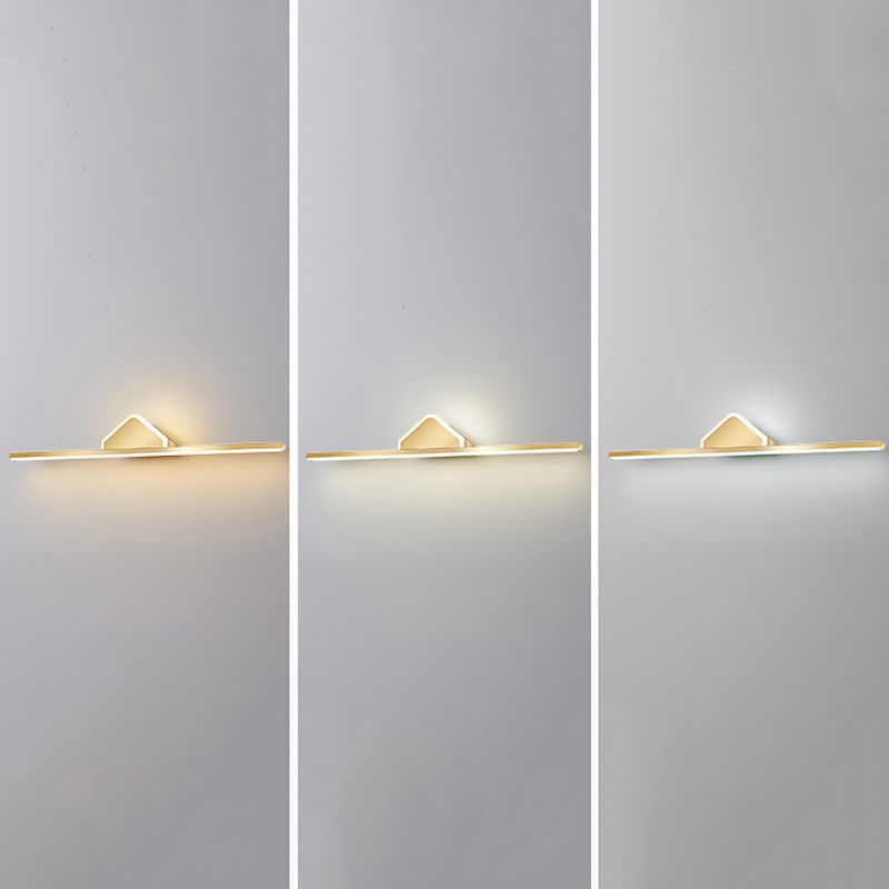 Minimalism LED Mirror Lamp Metal Vanity Light Fixtures in Gold for Bathroom