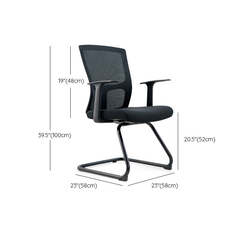 Modern Fixed Arms Office Chair No Distressing Ergonomic Desk Chair