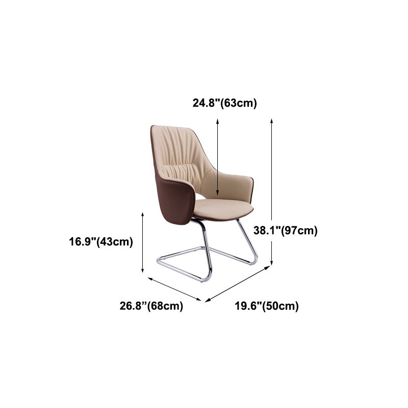 Rotatable Office Chair Metal Frame Leather Desk Chair for Home and Office