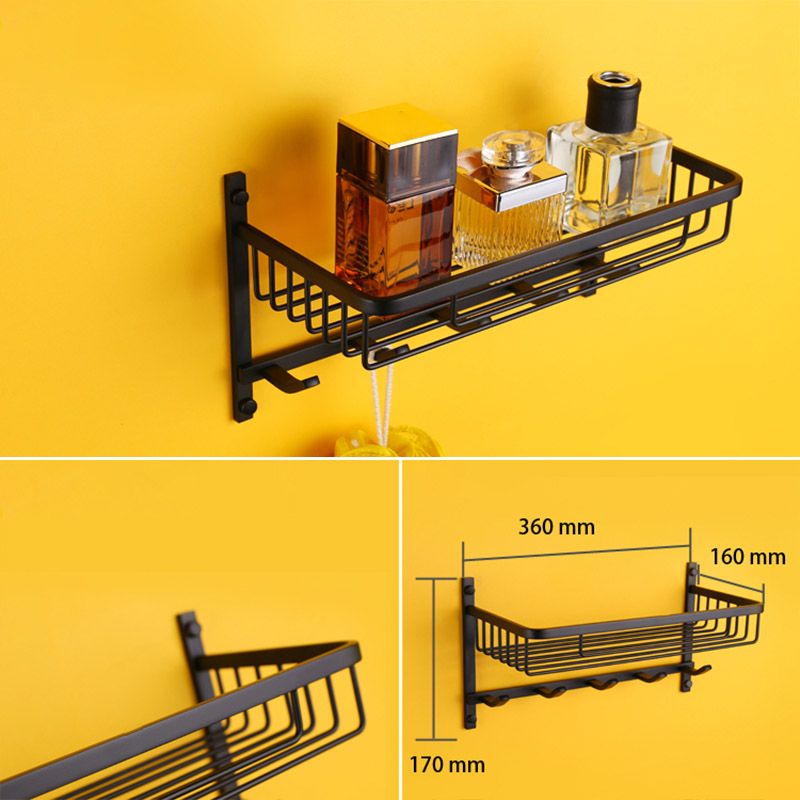 Modern Black Bathroom Accessory Kit with Bath Shelf and Soap Dish