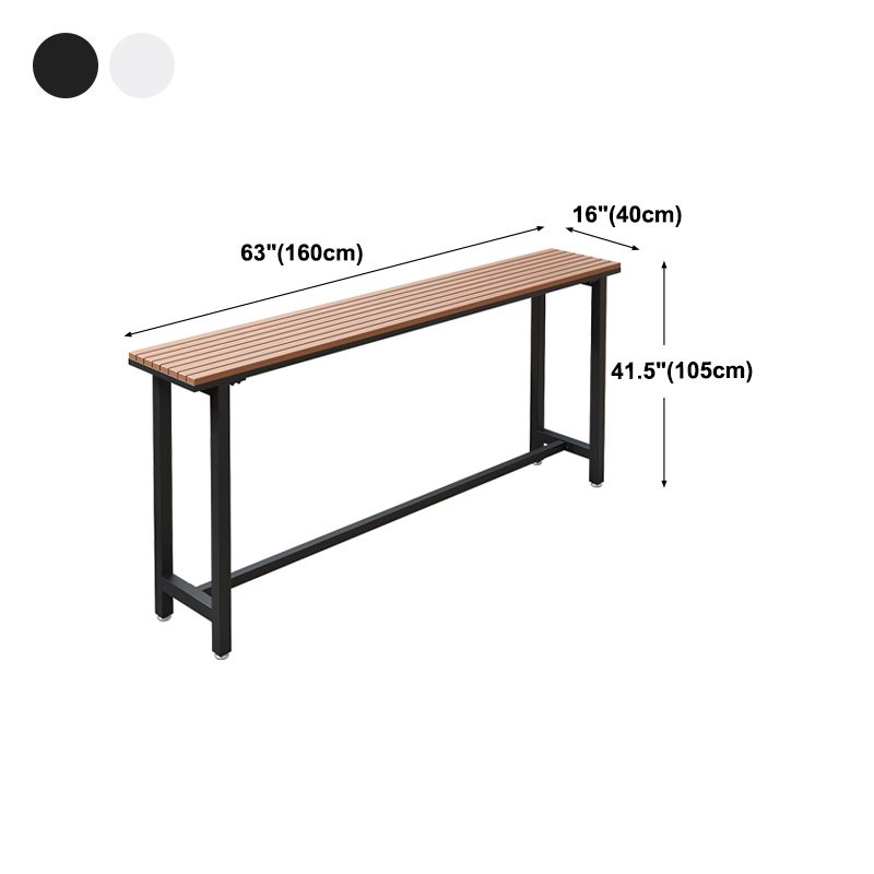 Modern Rectangle Outdoor Patio Bar Table Wood Natural Bistro Bar Height Cocktail Table