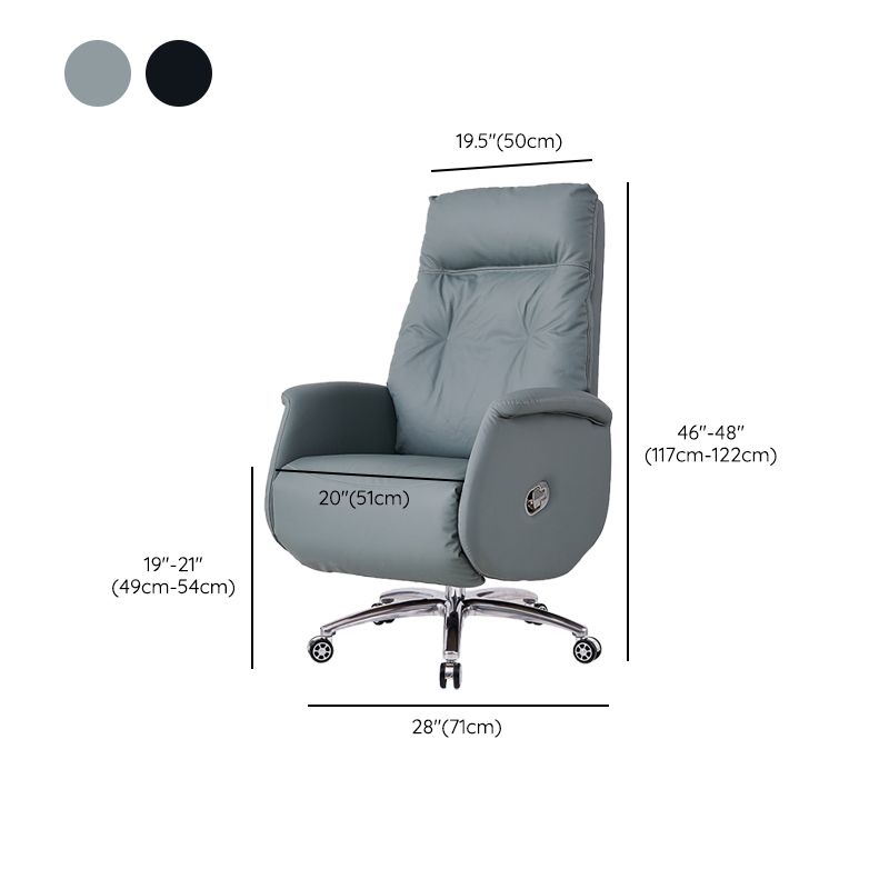 Modern Armless Office Chair Leather Adjustable Seat Height Ergonomic Desk Chair