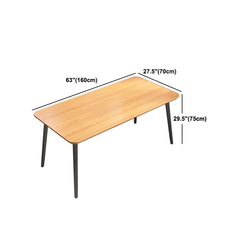 Industrial Style Dining Table Solid Wood 4 Legs Table for Dining Room