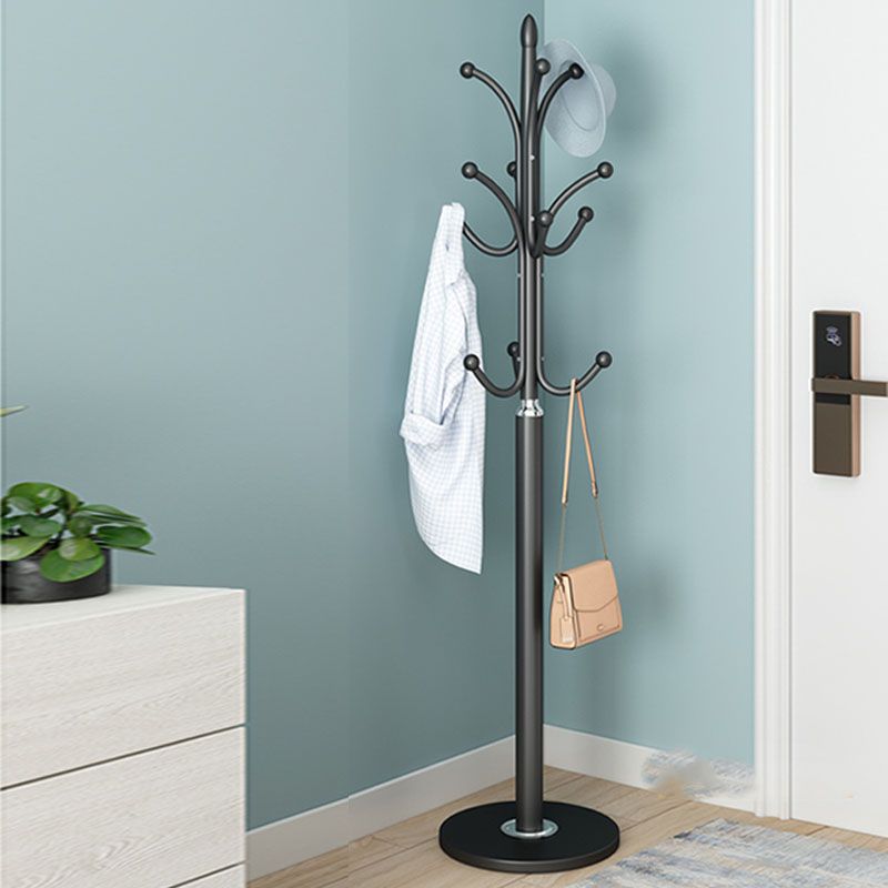 Contemporary Metal Hall Tree with Hooks Coat Hanger in Living Room