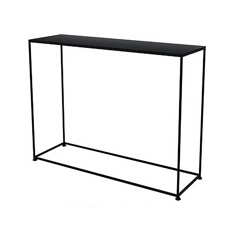 Contemporary Iron Rectangle Storage End Table with Shelf Frame Console Table