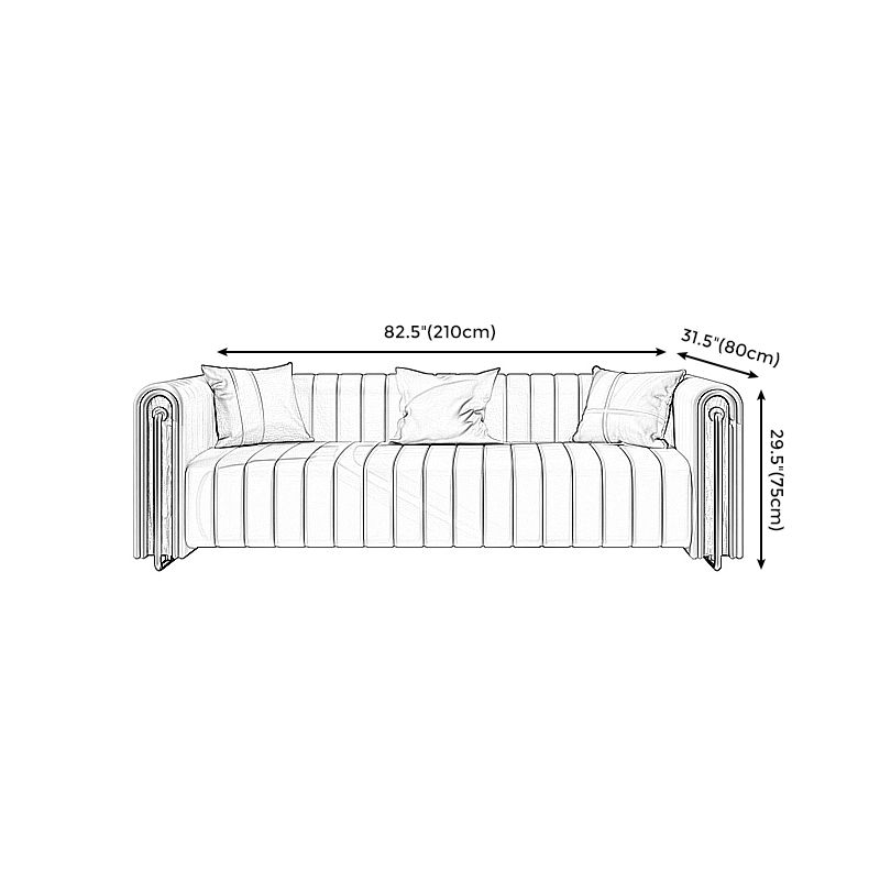 28" High Mid Century Modern Tuxedo Arm Sofa for Living Room, Apartment