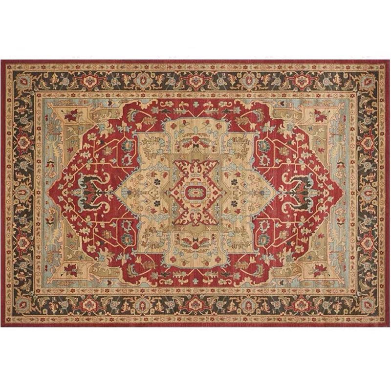 Aesthetic Moroccan Indoor Rug Antique Polyester Area Carpet Stain Resistant Carpet for Living Room