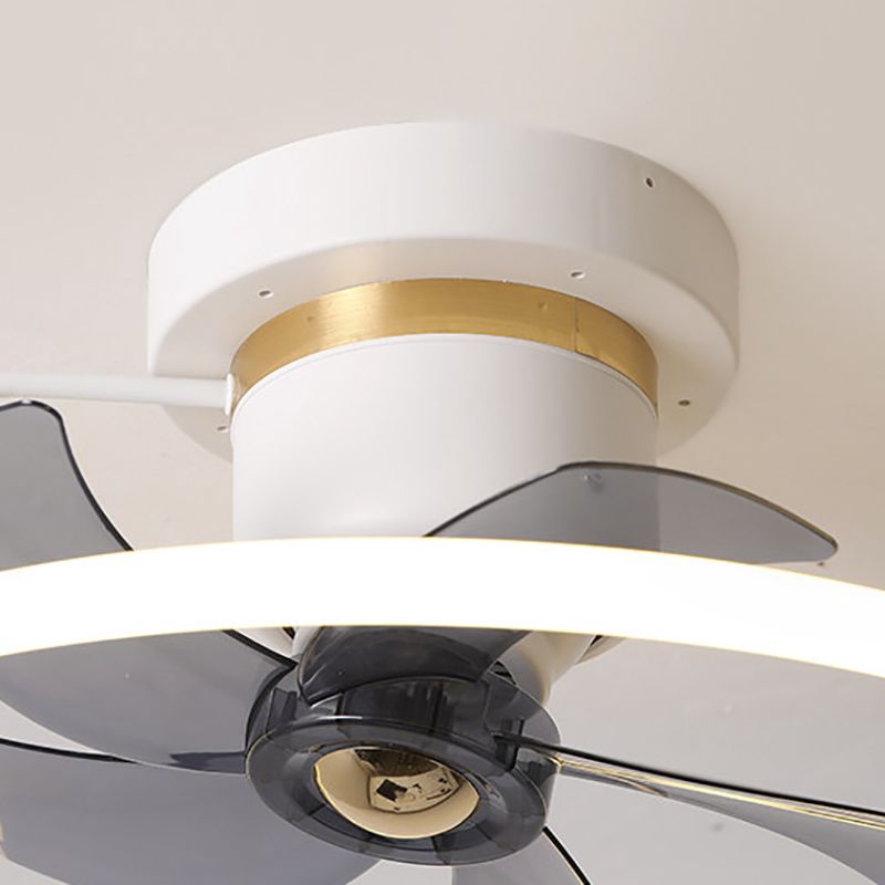 LED Ceiling Fan Lamp Minimalist Style Metal Flush Mount Ceiling Light for Bedroom