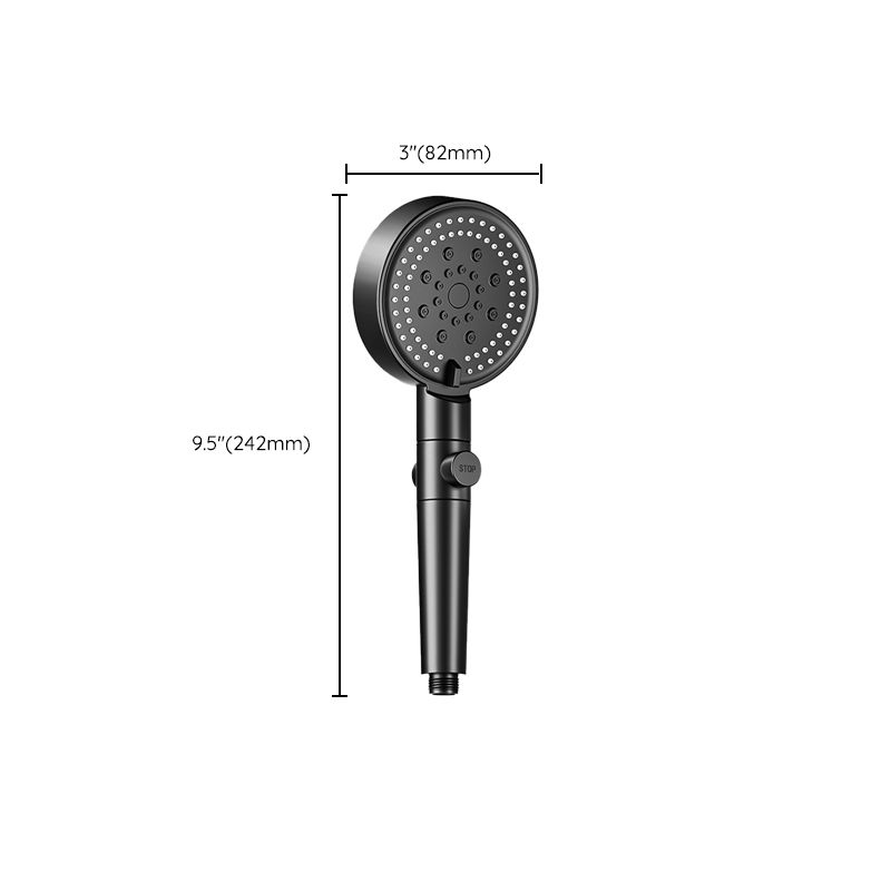 Modern 6 Setting Shower Head Adjustable Spray Pattern Matte Black Round Shower Head