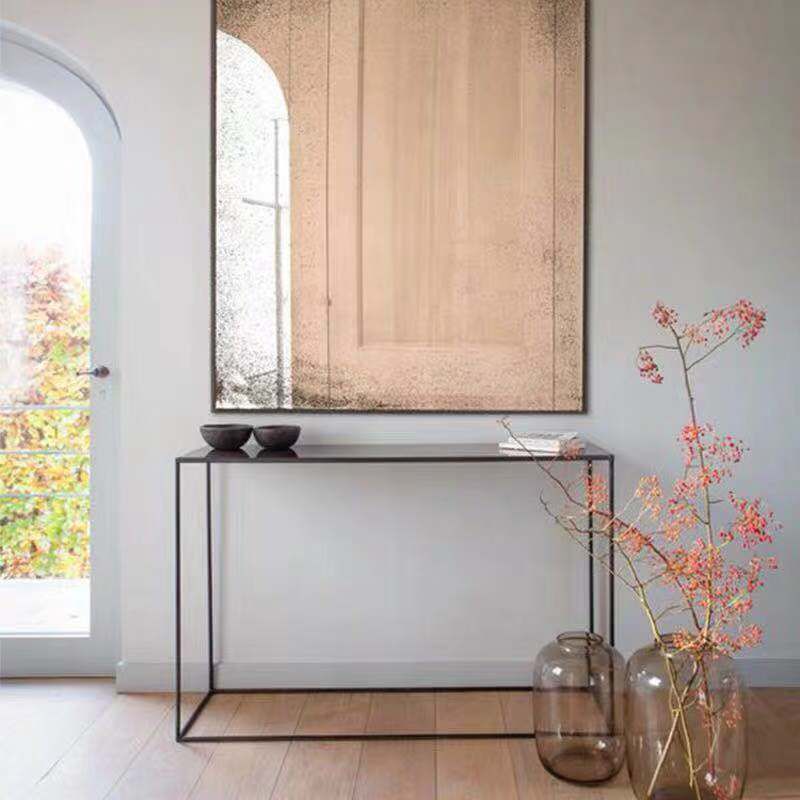 9.8 Inch Wide End Table Rectangle Metal Contemporary Console Table