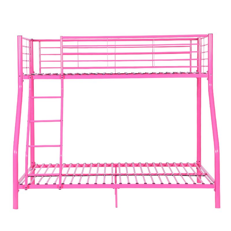 Metal Standard Bunk Bed with Built-In Ladder Modern Iron High Loft Bed Frame