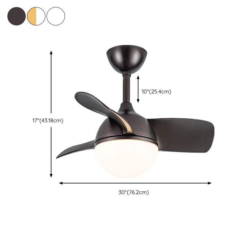 Nordic Style 1-Light Ceiling Fan Lamp Ball Shape Ceiling Fan Light for Bedroom