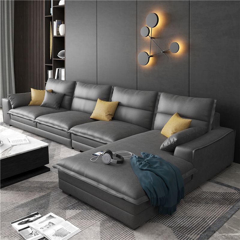 Modern Sofa Right Facing L-Shape Sectionals with Chaise for Living Room