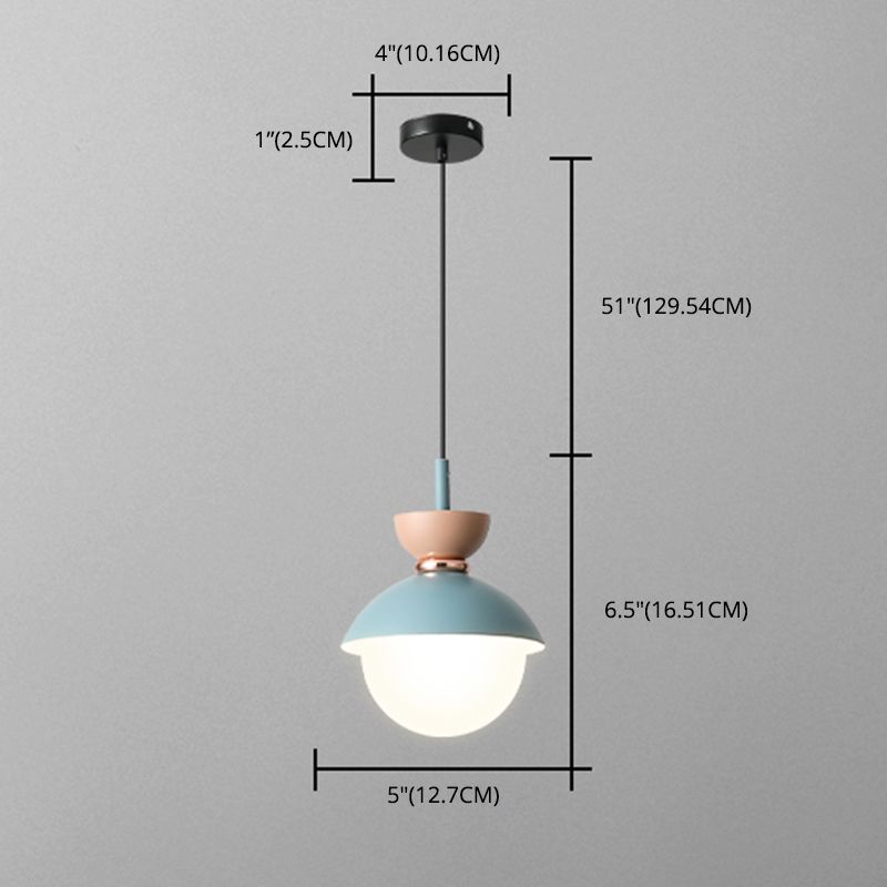 Modern Minimalist Style Global Down Lighting Pendant Metal 1 Light Pendant Ceiling Lights for Bedroom