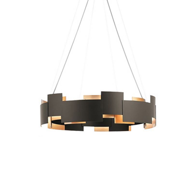 Black Creative Postmodern Metal Chandelier Light Fixtures Restaurant Cafe Hanging Chandelier