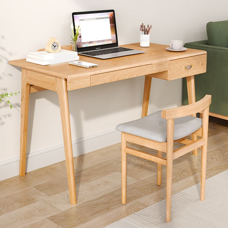 Contemporary Rubber Wood Study Desk Foldable Home Desk with Chair Lap Desk Student Table