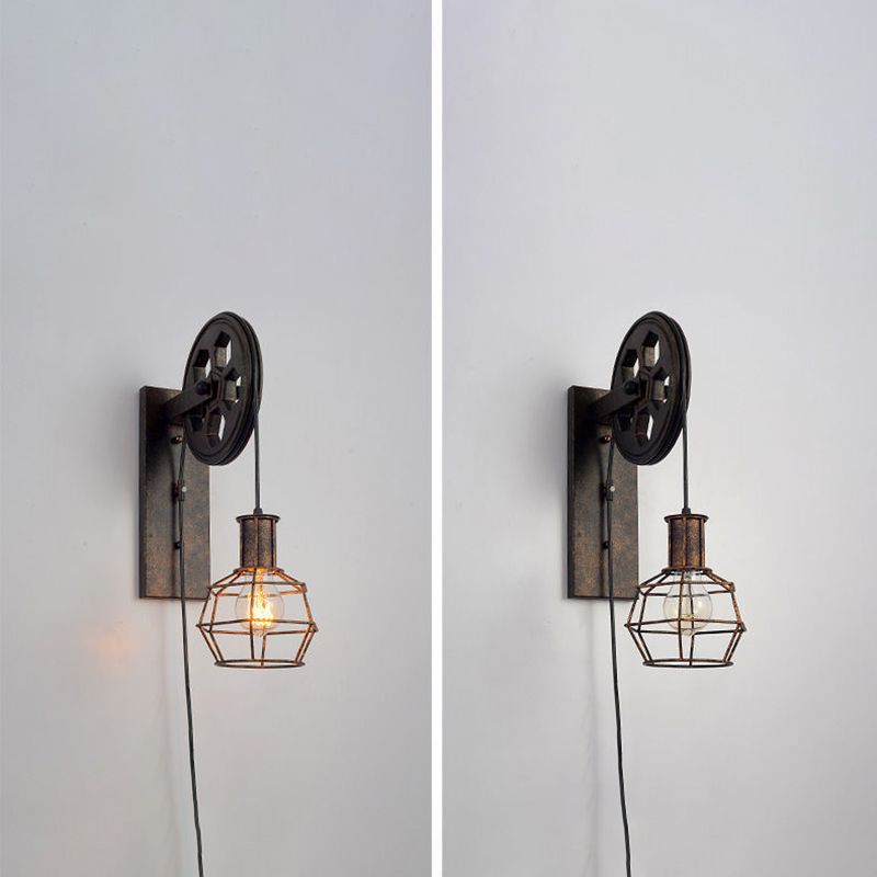 Industrial Wall Sconce Lighting Metal 1 Light Wall Light Fixture