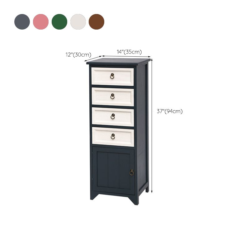 Industrial Distressed Finish Accent Cabinet with Drawers and Door