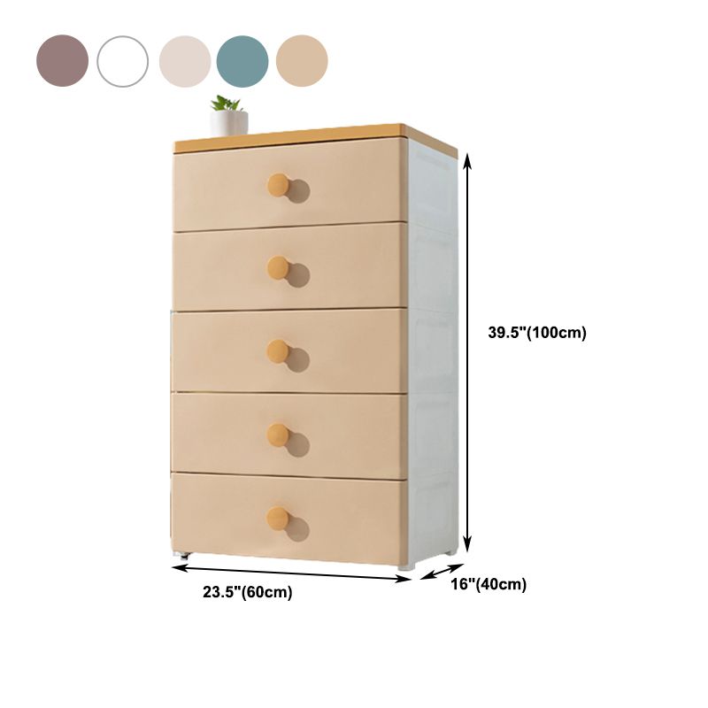 Contemporary Vertical Chest Plastic Chest with Drawers for Bedroom