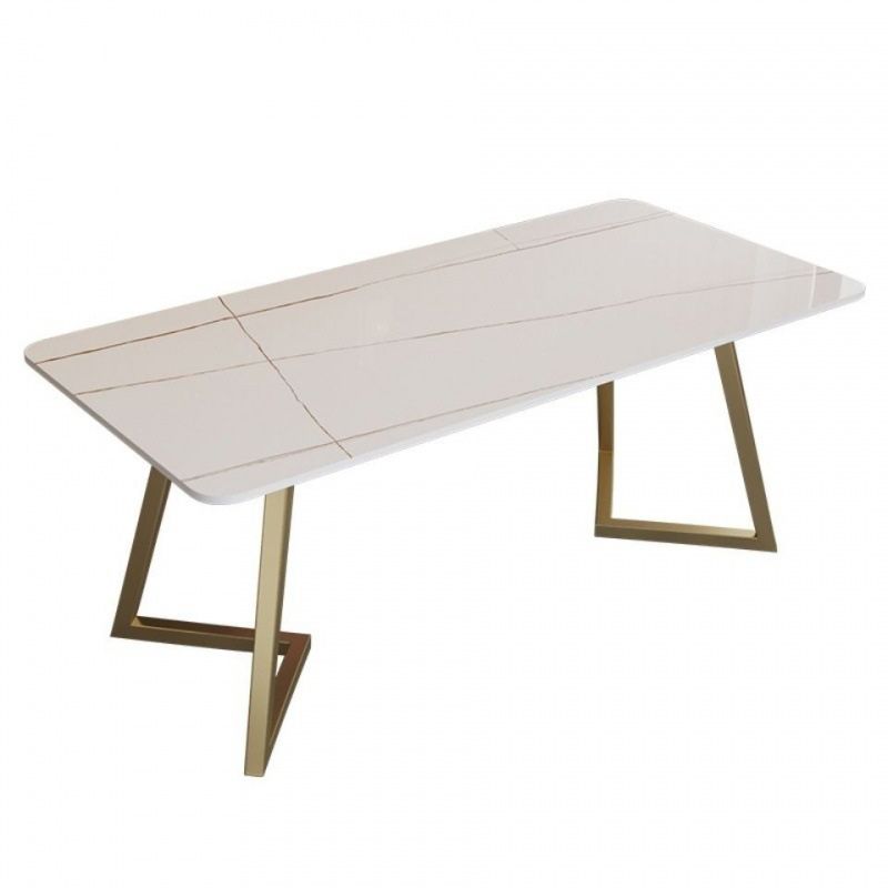 Modern Stone Office Desk Metal White Writing Desk for Office