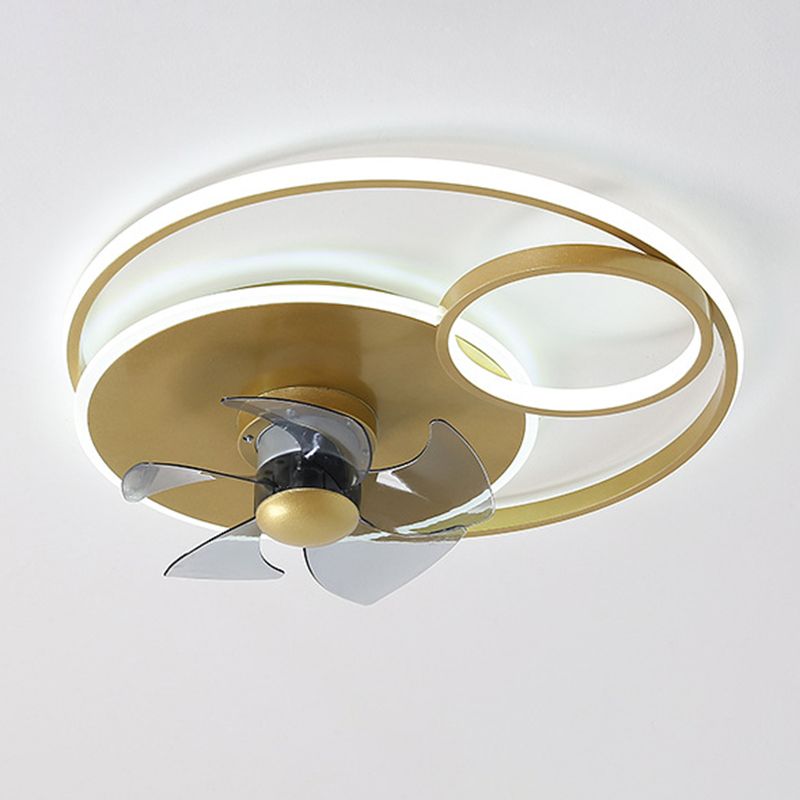 5-Blade Modern Ceiling Fan White/Golden LED Fan with Light for Home