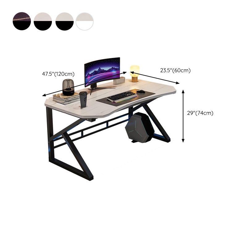 29.13" H Contemporary Office Desk Antique Finish Computer Desk