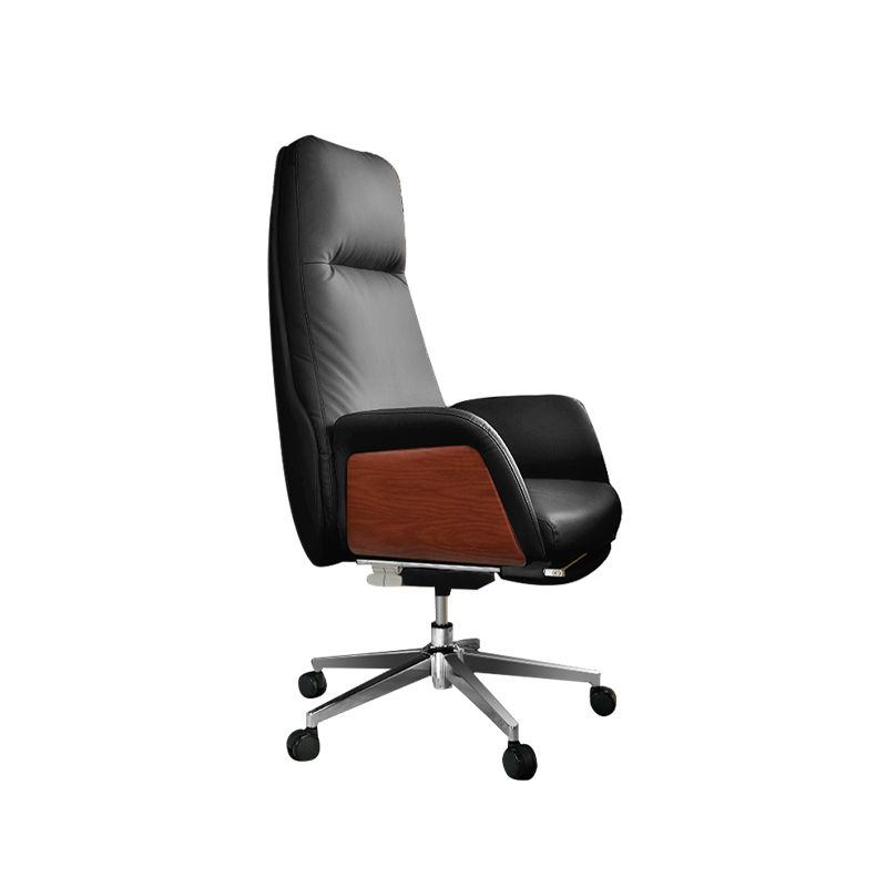 Fixed Arms Chair Modern No Distressing Ergonomic Office Chair with Wheels