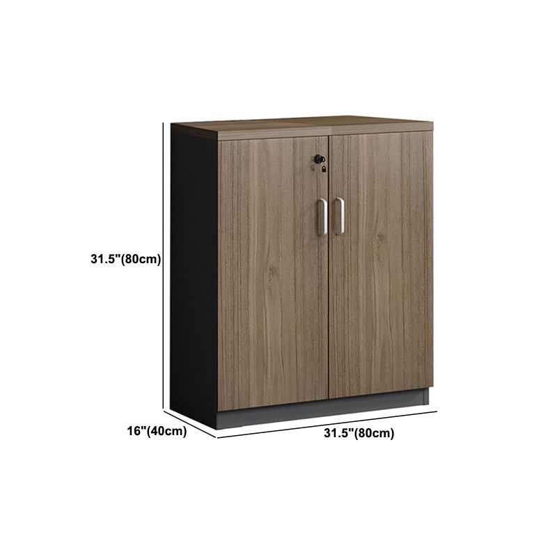 Walnut File Cabinet Storage Shelves Lateral File Cabinet with Locking Drawers