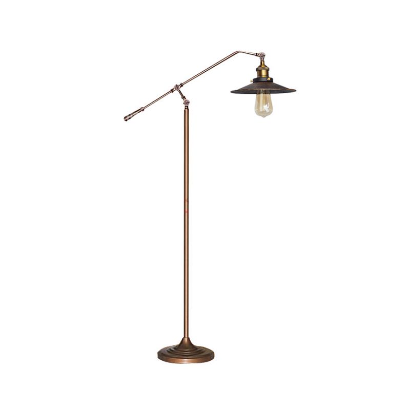 Flared Wohnzimmer Bodenleuchte 1 Kopf Industriestil Bodenlampe in Schwarz/Bronze, 10 "/12" breit