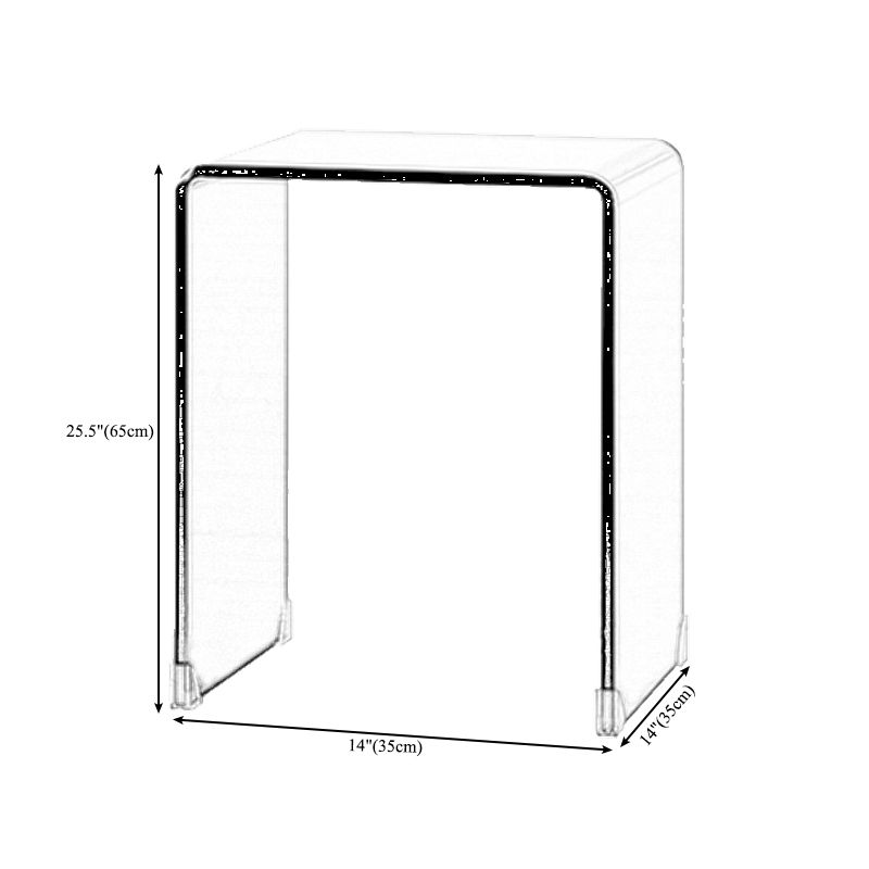 Modern Clear/Smoky Glass Sofa Side Table Rectangular Sled End Table