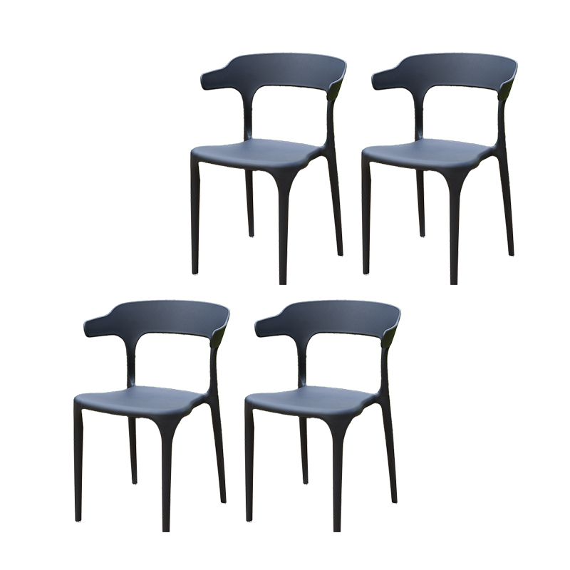 Contemporary Plastic Outdoors Dining Chairs Water Repellent Outdoors Dining Chairs