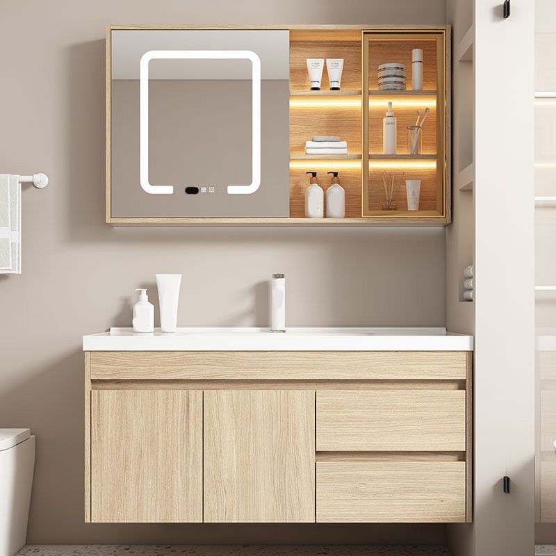 Contemporary Wood Sink Cabinet Mirror Cabinet Wall-Mounted Vanity Cabinet