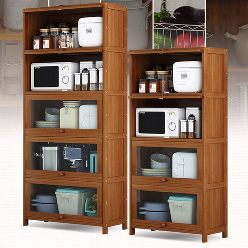 Modern Style Sideboard Brown Bamboo Sideboard for Kitchen Use