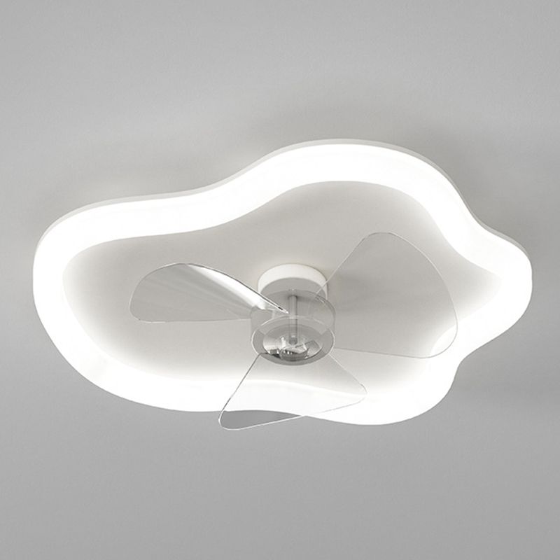 3-Blade Modernism Ceiling Fan White LED Fan with Light for Home