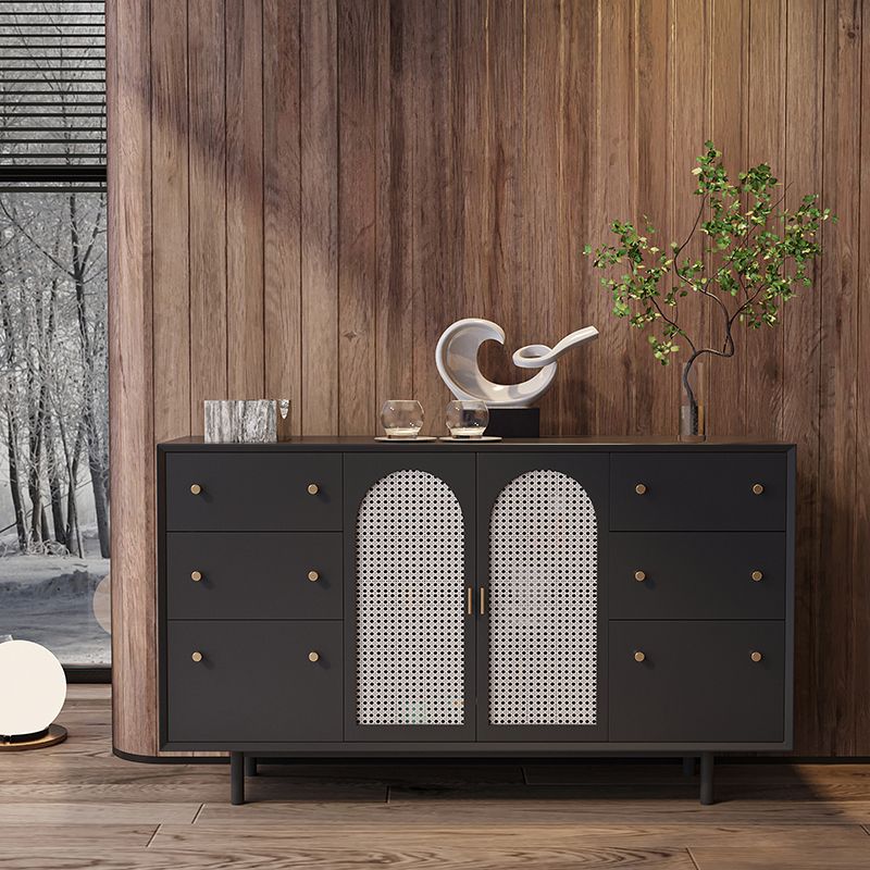 Wood Living Room Sideboard Cabinet Modern Credenza with Storage and Drawers