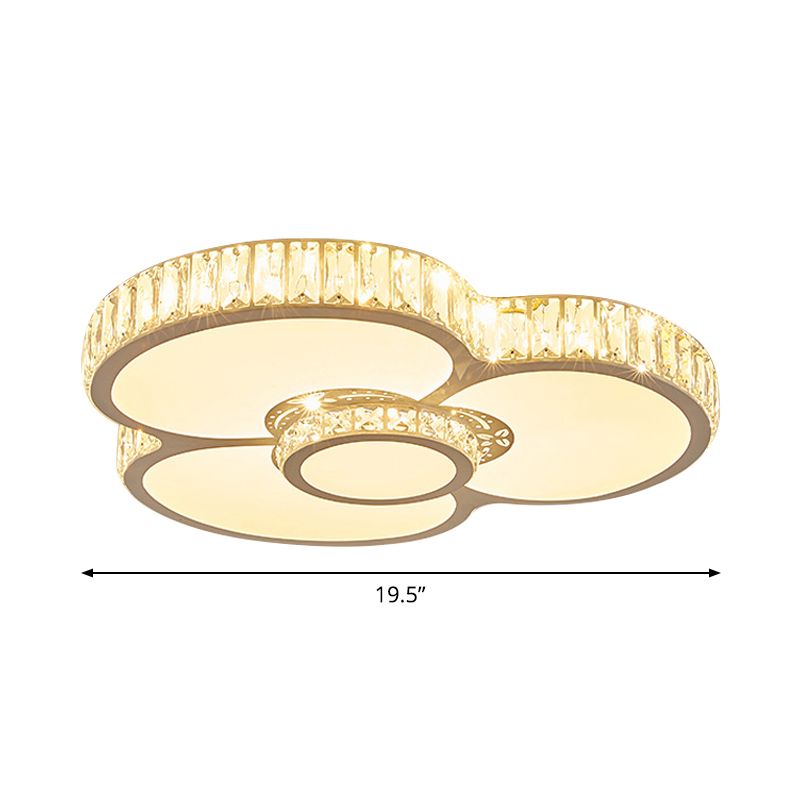 Twisting Flush Mount Lighting Simple Acrylique LED Bedroom Ceiling Light Fixture with Clear Crystal Trim