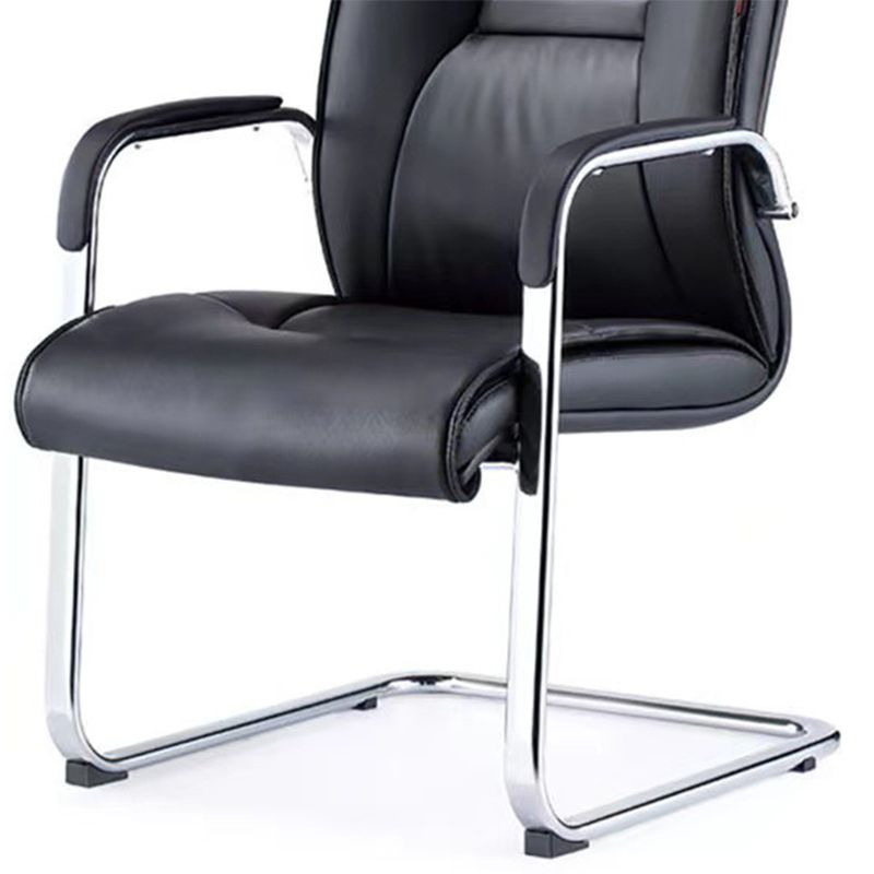 Modern Desk Chair Leather Computer Chair High-Back Chair No Wheels