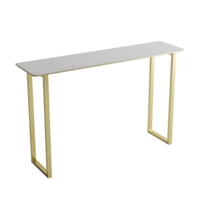 Contemporary Rectangle Top Bar Table 42-inch Height Stone Top Bistro Table