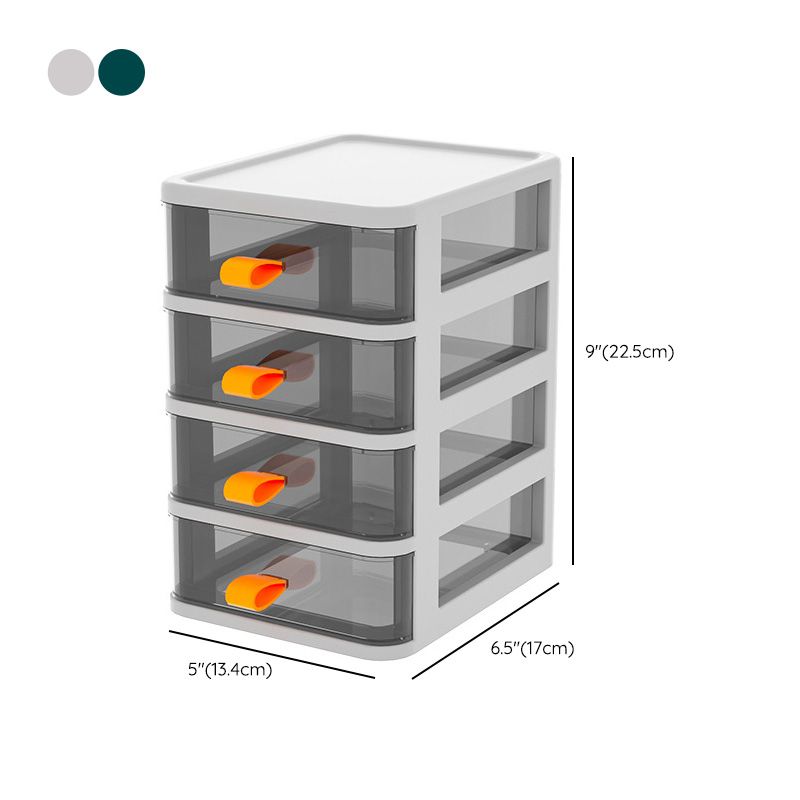 Transparent Filing Cabinet Plastic Vertical Home and Office File Cabinet with Drawers