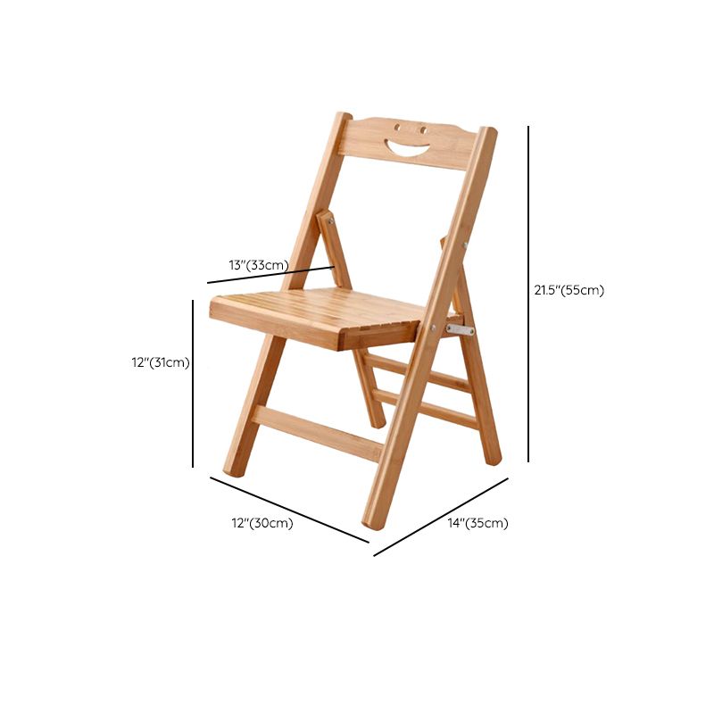 Brown and Natural Dining Side Chair Bamboo Folding Patio Dining Chair