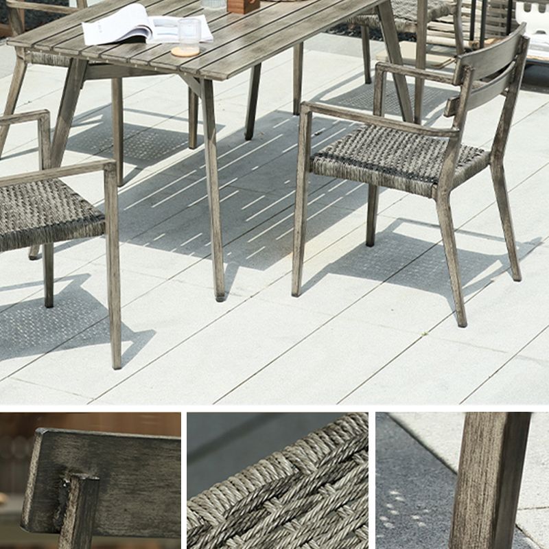 Water Resistant Patio Dining Chair Metal Outdoors Dining Armchairs