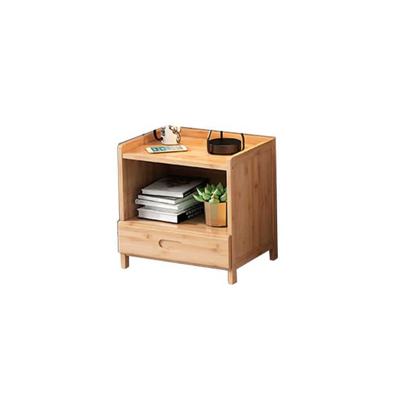 Bamboo Bed Nightstand 16 Inch H Modern Open Storage Nightstand with Legs