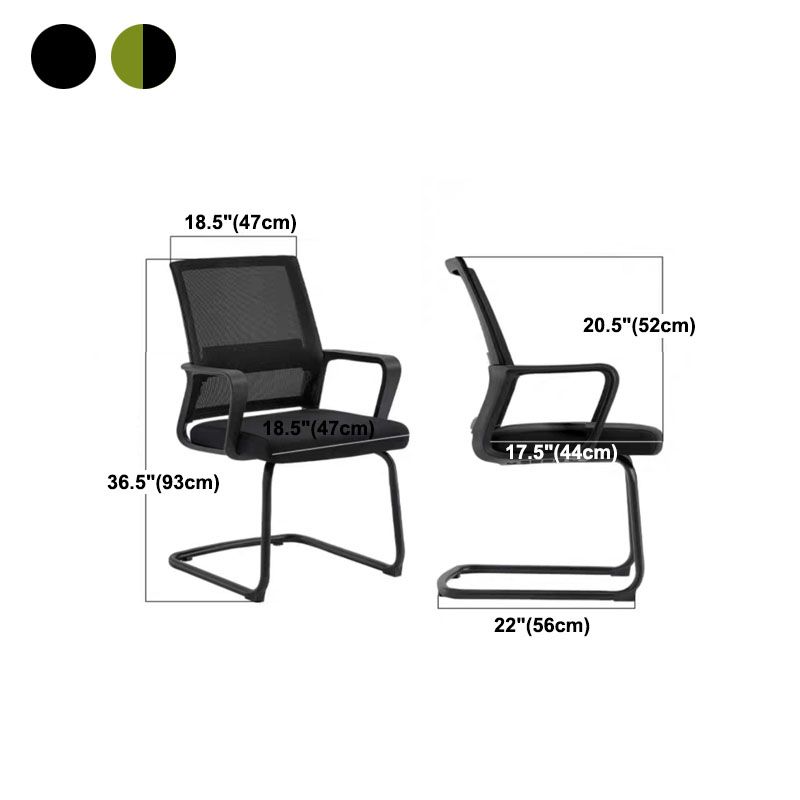 Modern Plastic Desk Chair Black and White Mesh Home Office Chair with Mid Back