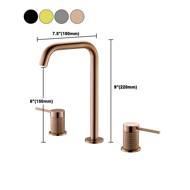 Glam 2-Handle Bathroom Sink Faucet with High-Arc Widespread Bathroom Sink Faucet