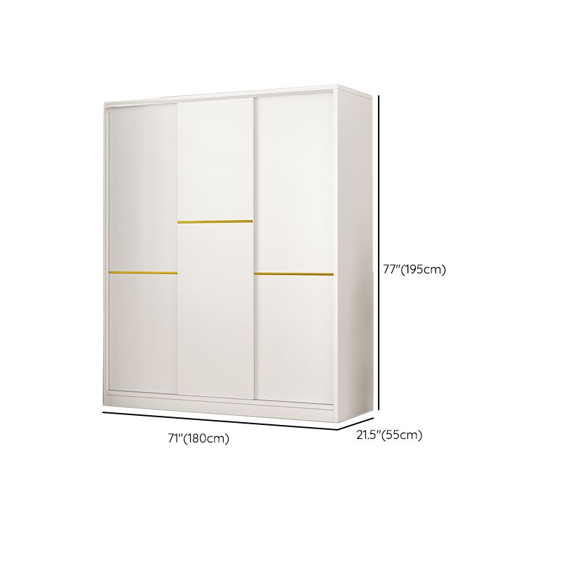 Urban Wooden Coat Locker in White Matte Finish 3-Drawer Kid's Wardrobe