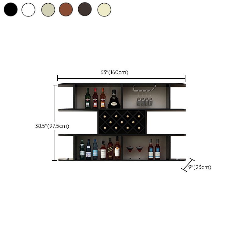 Wall Mounted Wine Rack Rectangle Wine Bottle & Glass Rack for Home