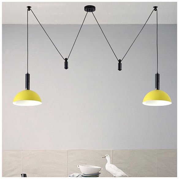 Macaron Pulley Pendant Lighting Fixture Dining Room Study Room Suspension Light